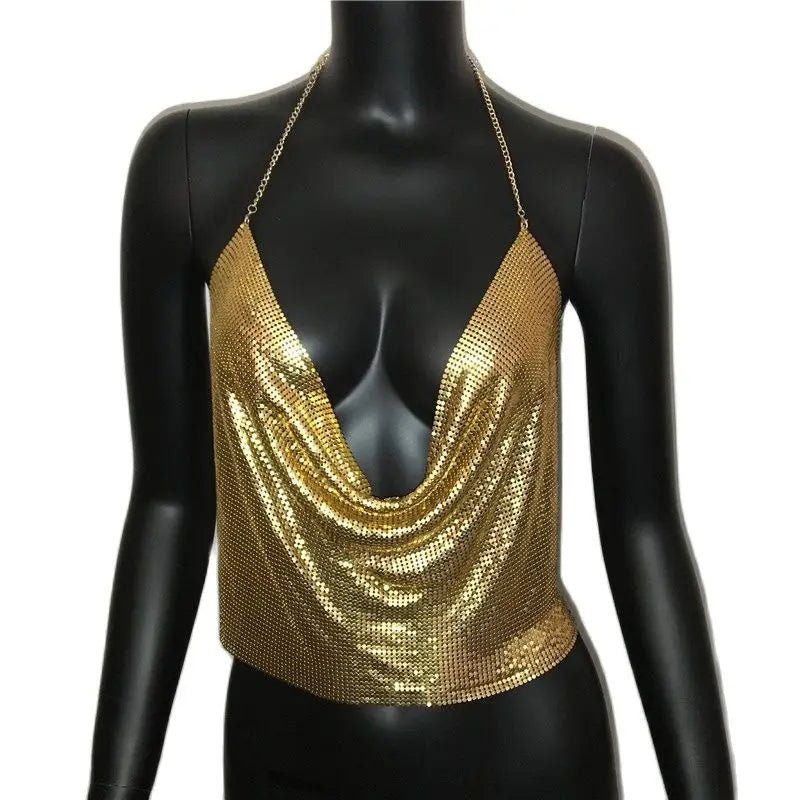 Festival Rhinestone Backless Crop Top - Glitter Party Tank | EverHype 2026 - EverHype