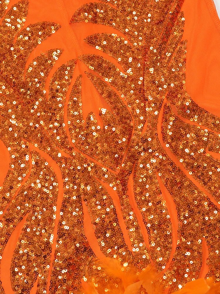 Mesh Sequin Feather Glam Dress - Sleeveless Party Dress | Birthday & Night Out - EverHype