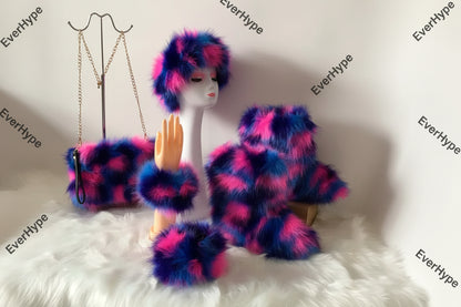 Luxury Faux Fur Winter Set - Furry Snow Boots, Purse, Cap & Headband - EverHype