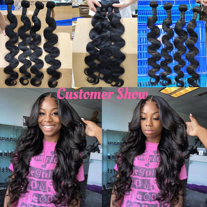 Body Wave Human Hair Bundles 28 30 32 Inch Bundles 100% Human Hair Extensions For Women Brazilian Weave Bundles Fast Shipping - EverHype