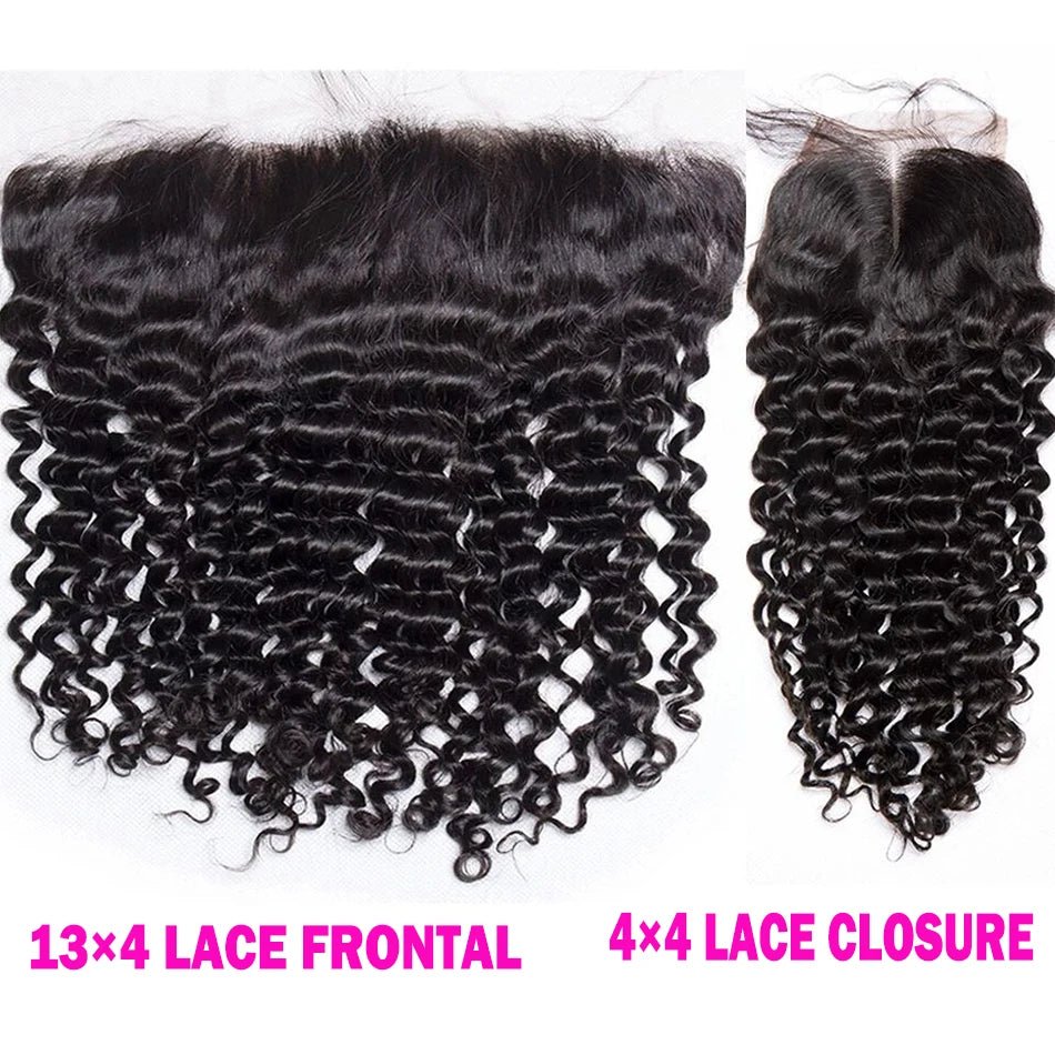 4x4 13x4 Transparent HD Lace Frontal Closure Straight Water Wave Kinky Curly Lace Closure Only 100% Remy Human Hair pre plucked - EverHype
