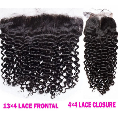 4x4 13x4 Transparent HD Lace Frontal Closure Straight Water Wave Kinky Curly Lace Closure Only 100% Remy Human Hair pre plucked - EverHype