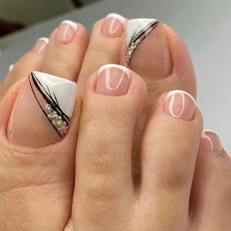 Summer Toenails Press - On Nails - Cute False Toe Nails for Girls - EverHype