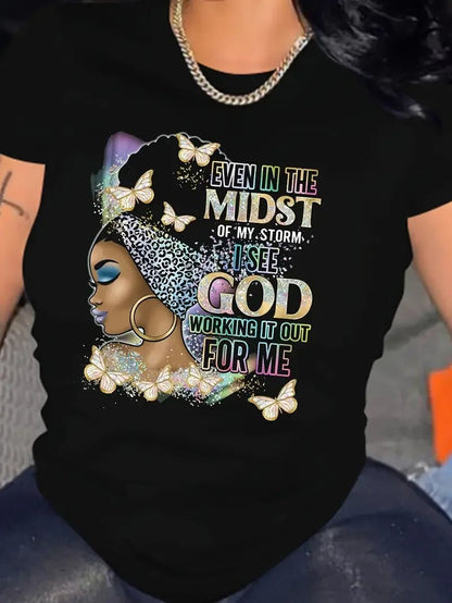 Plus Size Print T-Shirt for Women - EverHype