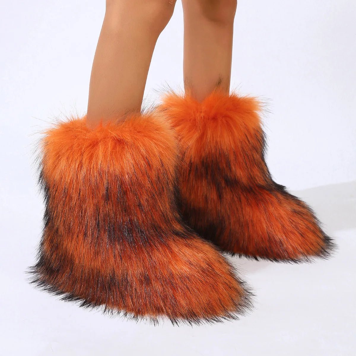Winter Fluffy Faux Fox Fur Boots - Luxury Warm Snow Boots - EverHype