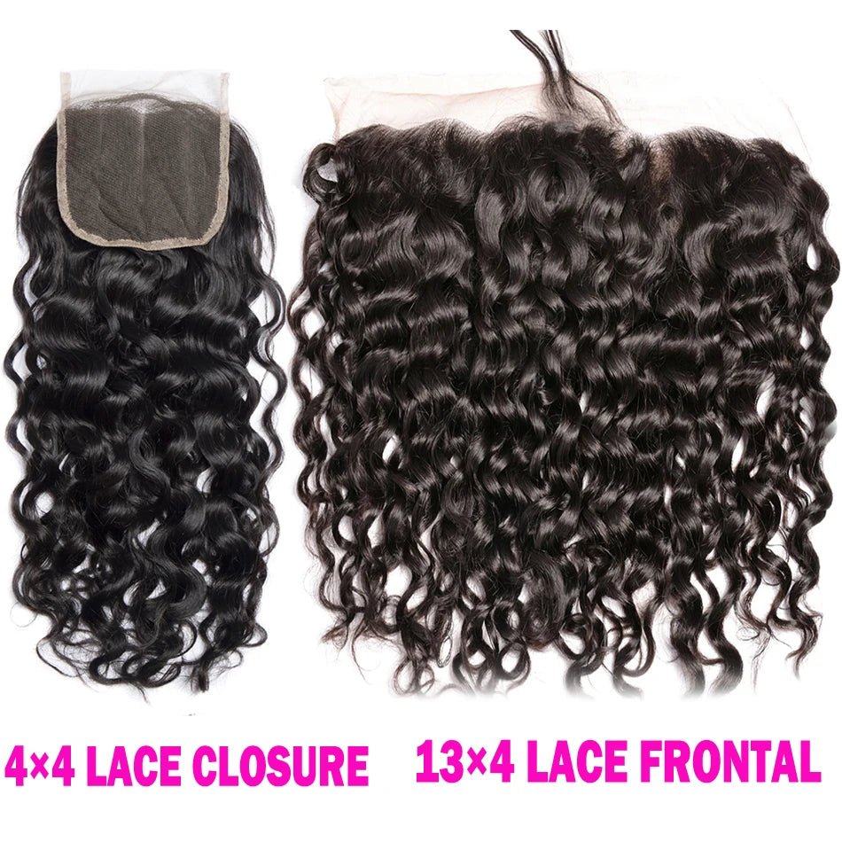 4x4 13x4 Transparent HD Lace Frontal Closure Straight Water Wave Kinky Curly Lace Closure Only 100% Remy Human Hair pre plucked - EverHype