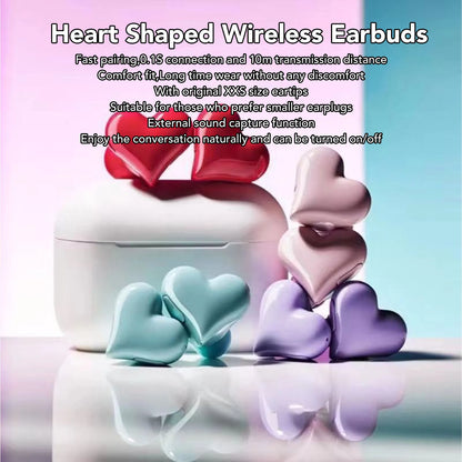 Heart Shaped Wireless Earbuds Wireless Earbuds Headphone Fast Pairing 20 Hours Playtime for Girls Women for Outdoor Gym Sports - EverHype