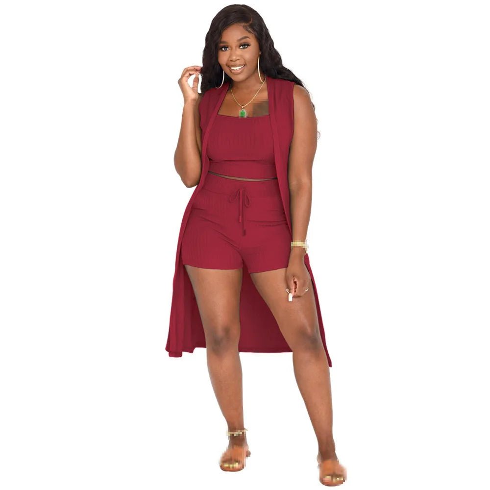 Women's 2 - Piece Summer Shorts Set - Sexy Crop Top & Shorts Outfit - EverHype