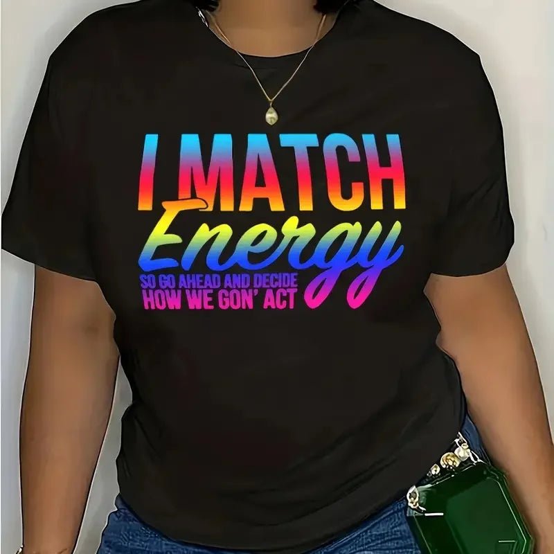 Plus Size Letter Print T-Shirt Casual Crew Neck Short Sleeve T-Shirt Women's Plus Size Clothing - EverHype