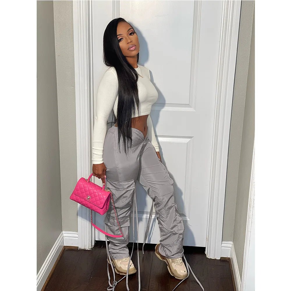 Low Waist Drawstring Cargo Pants - Safari Style Streetwear | EverHype 2026 - EverHype