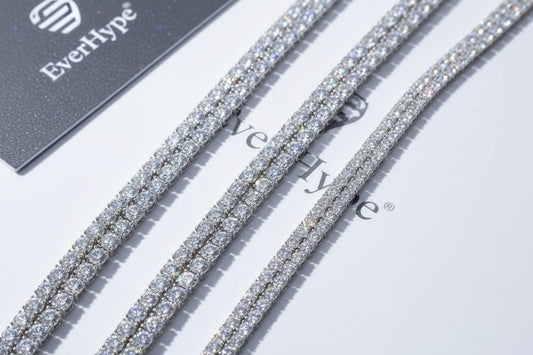 Moissanite Tennis Chain Necklace - 925 Silver Iced Out VVS 2mm - 5mm - EverHype