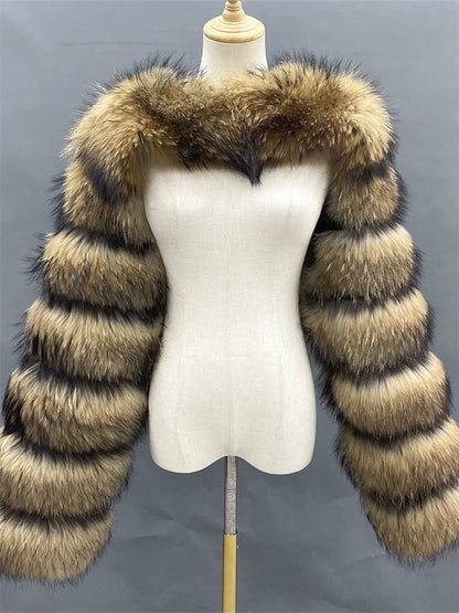 Faux Fur Jacket - Cropped Long Sleeve Coat for Women | Winter Warm Clothes - EverHype