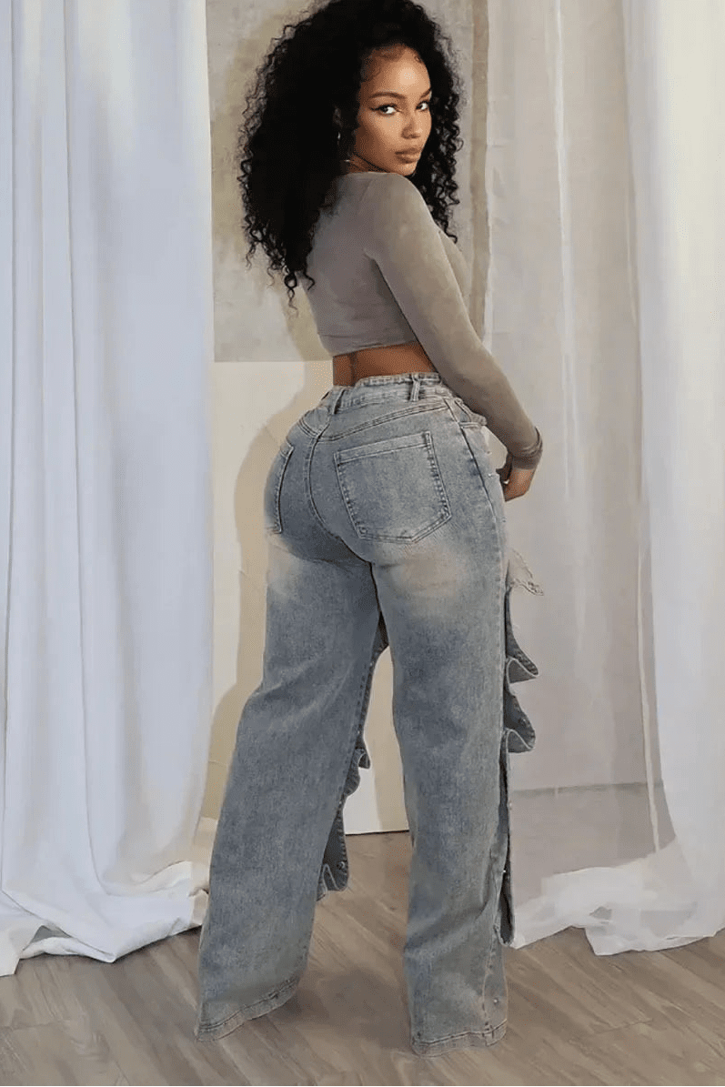 Button Cutout Cargo Wide Leg Jeans - Streetwear Denim Pants | EverHype 2026 - EverHype