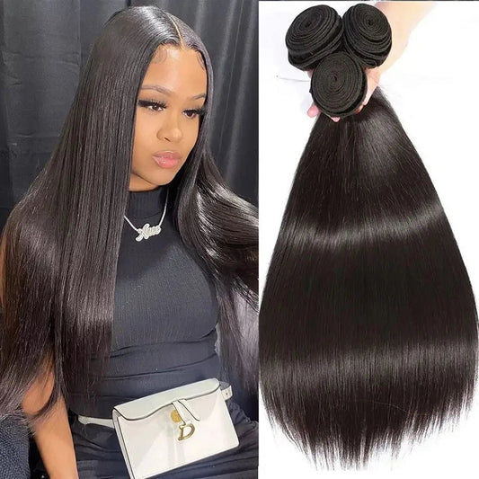 15A Peruvian Straight Hair Bundles Natural Straight Human Hair Bundles 8 - 32 Inch Remy Human Hair Extensions For Black Women - EverHype