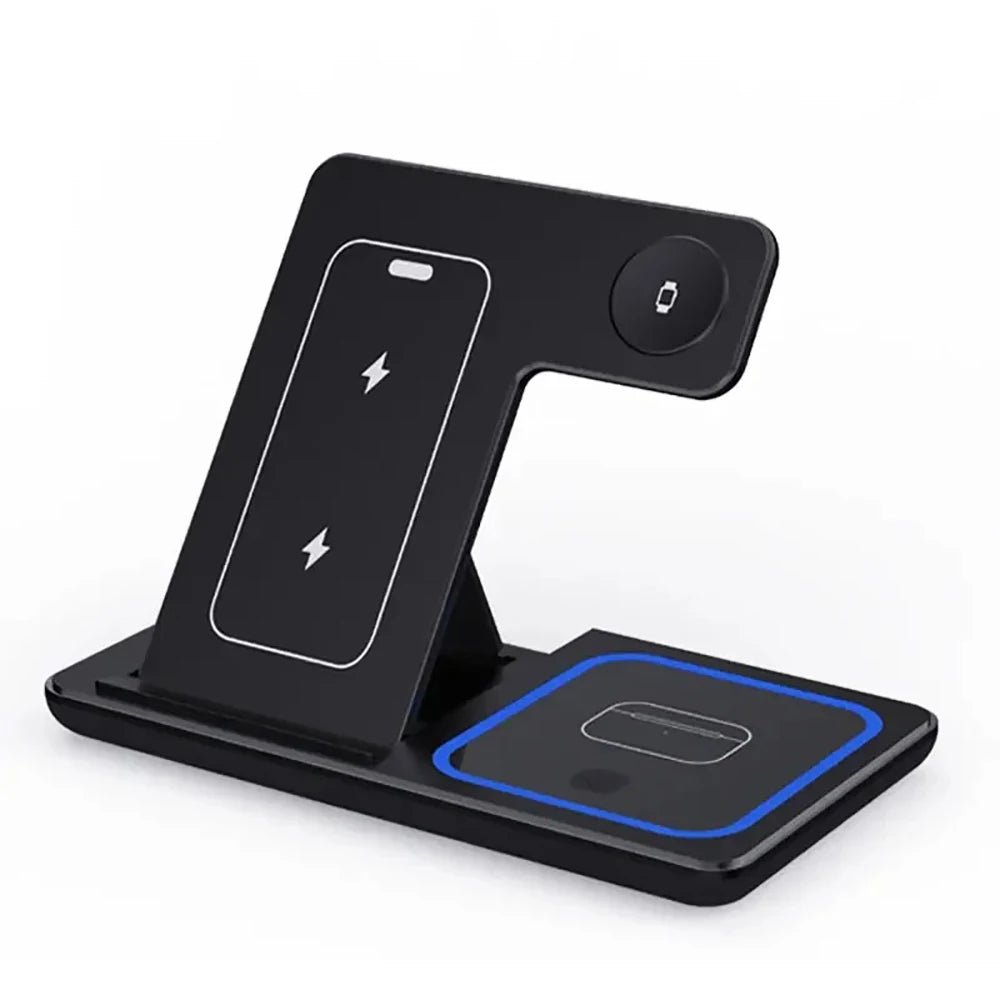 30W 3 in 1 Magnetic Fast Wireless Charger Stand Foldable Charging Station For iPhone 15 14 13 Apple Watch 9 8 7 6 5 Airpods Pro - EverHype