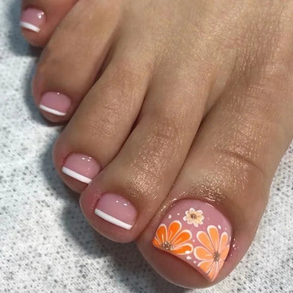 Summer Toenails Press - On Nails - Cute False Toe Nails for Girls - EverHype