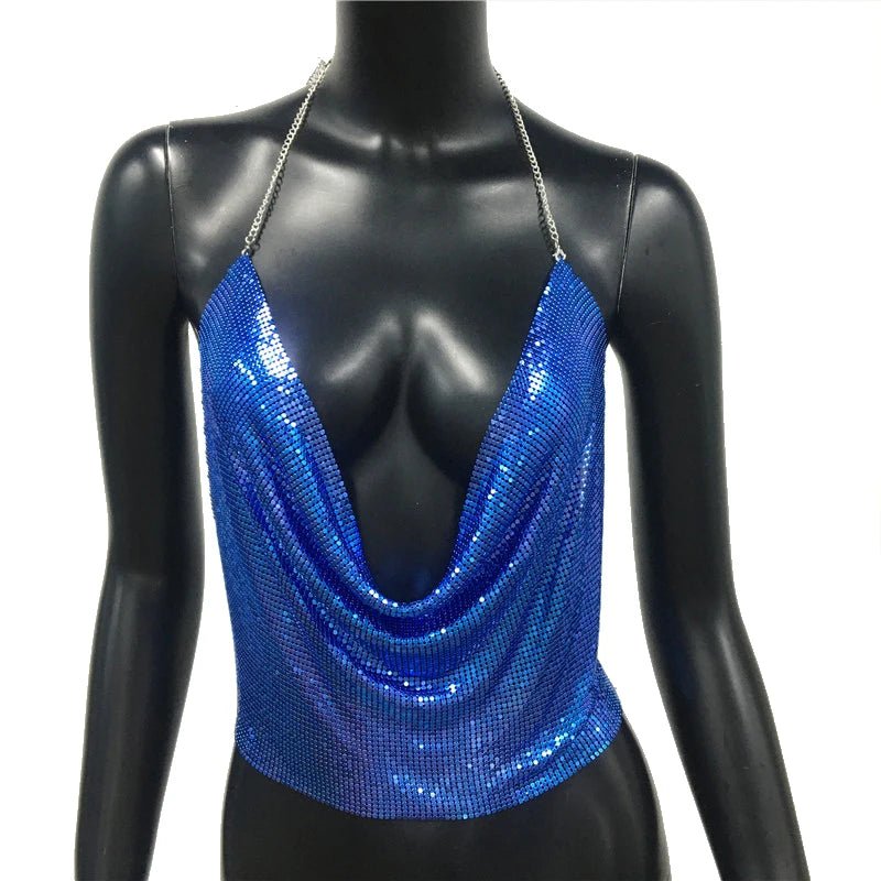 Festival Rhinestone Backless Crop Top - Glitter Party Tank | EverHype 2026 - EverHype
