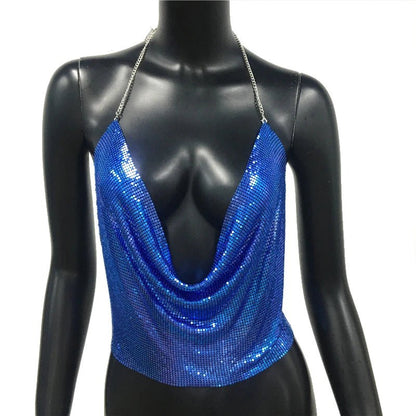 Festival Rhinestone Backless Crop Top - Glitter Party Tank | EverHype 2026 - EverHype