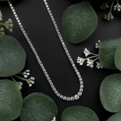 Moissanite Tennis Necklace - 925 Sterling Silver with Certificate - EverHype