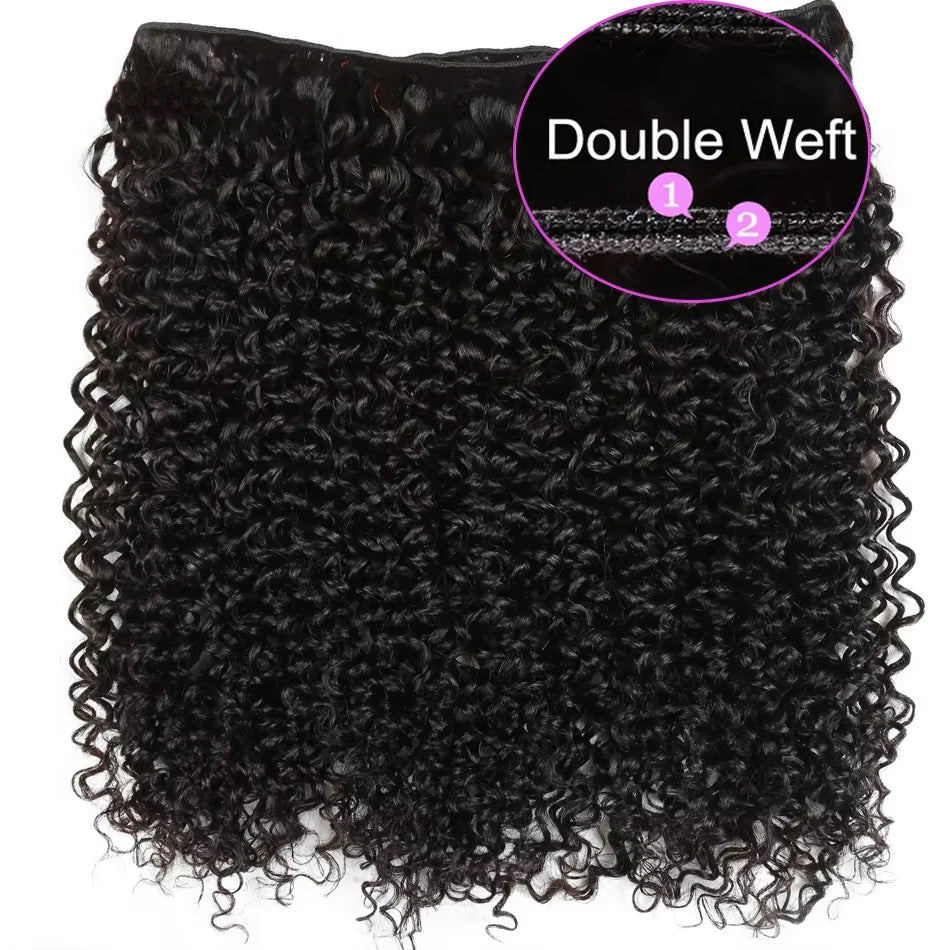 15A Afro Kinky Curly Hair 1/ 3 / 4 Bundles Deal Raw Virgin Indian Hair Bundles Isee Hair Weave Extensions Natural Color 100G/PC - EverHype