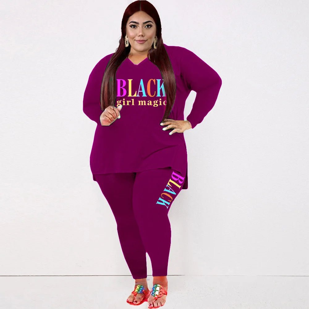 Plus Size Sweatsuit 2 - Piece Set - Winter Sports Outfit for Women XL - 5XL - EverHype