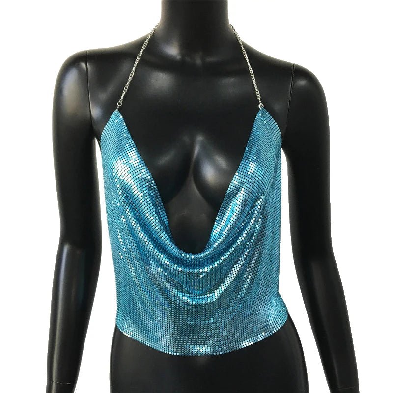 Festival Rhinestone Backless Crop Top - Glitter Party Tank | EverHype 2026 - EverHype