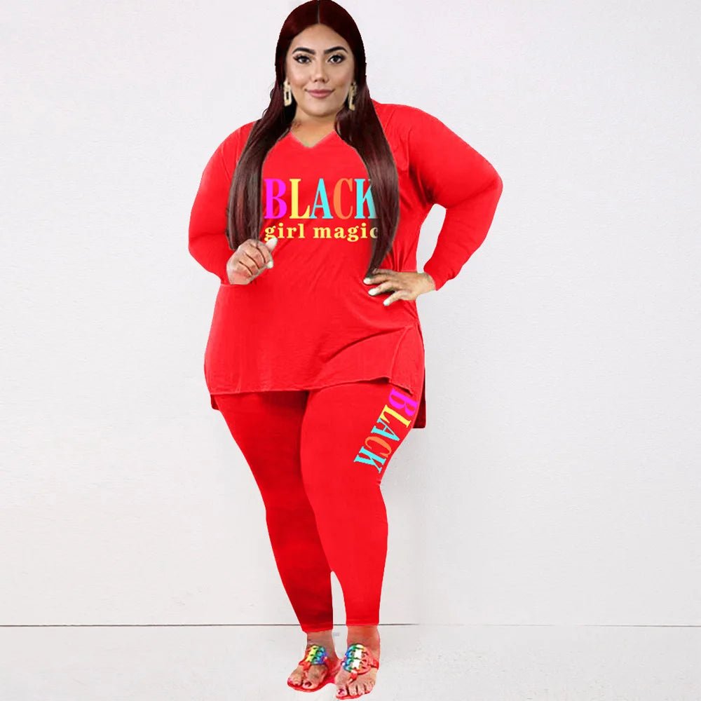 Plus Size Sweatsuit 2 - Piece Set - Winter Sports Outfit for Women XL - 5XL - EverHype
