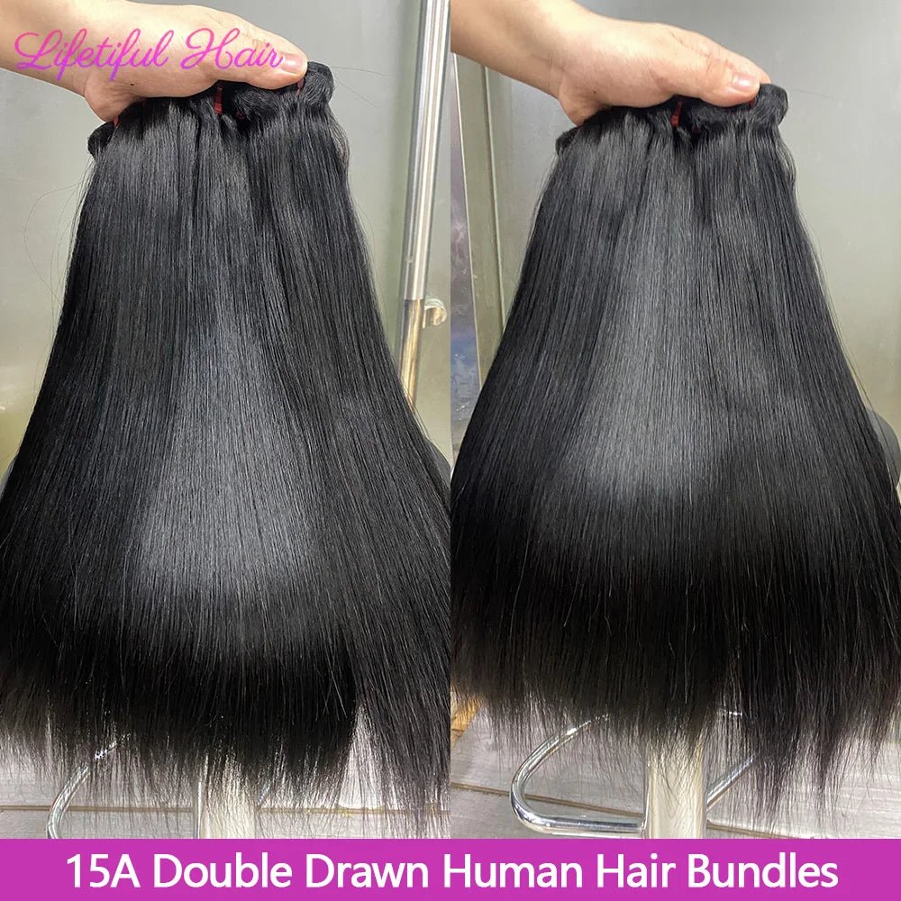 15A Double Drawn Hair Bundles Straight Vietnamese Raw Hair Bundles Human Hair Extensions 20 22 24 Inch Tissage Humain Hair - EverHype