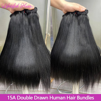 15A Double Drawn Hair Bundles Straight Vietnamese Raw Hair Bundles Human Hair Extensions 20 22 24 Inch Tissage Humain Hair - EverHype