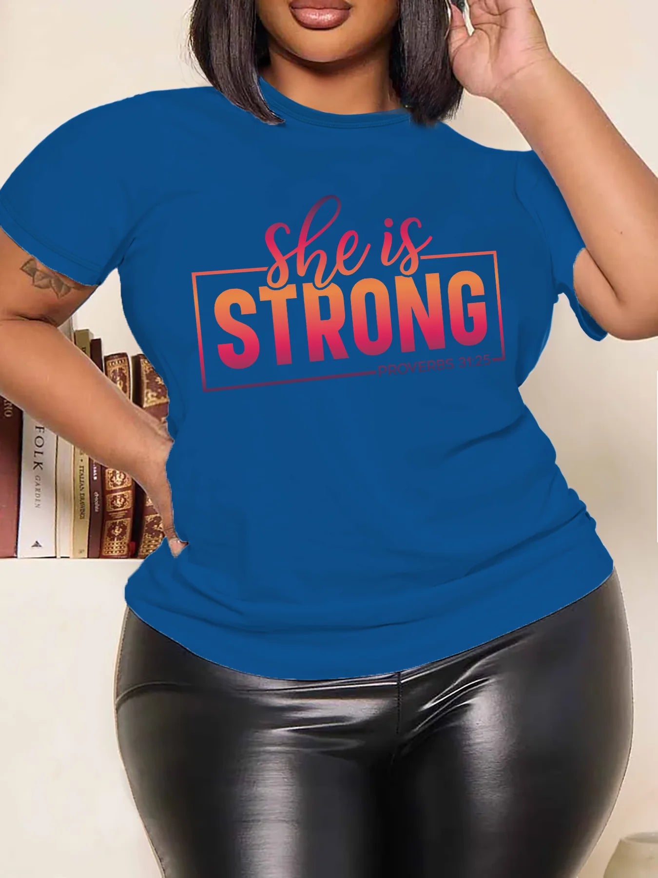 Women Plus Size Clothing Summer Round Neck Short Sleeve Printed Letter Gradient Color Casual Plus Size T-Shirts Y2k Top - EverHype