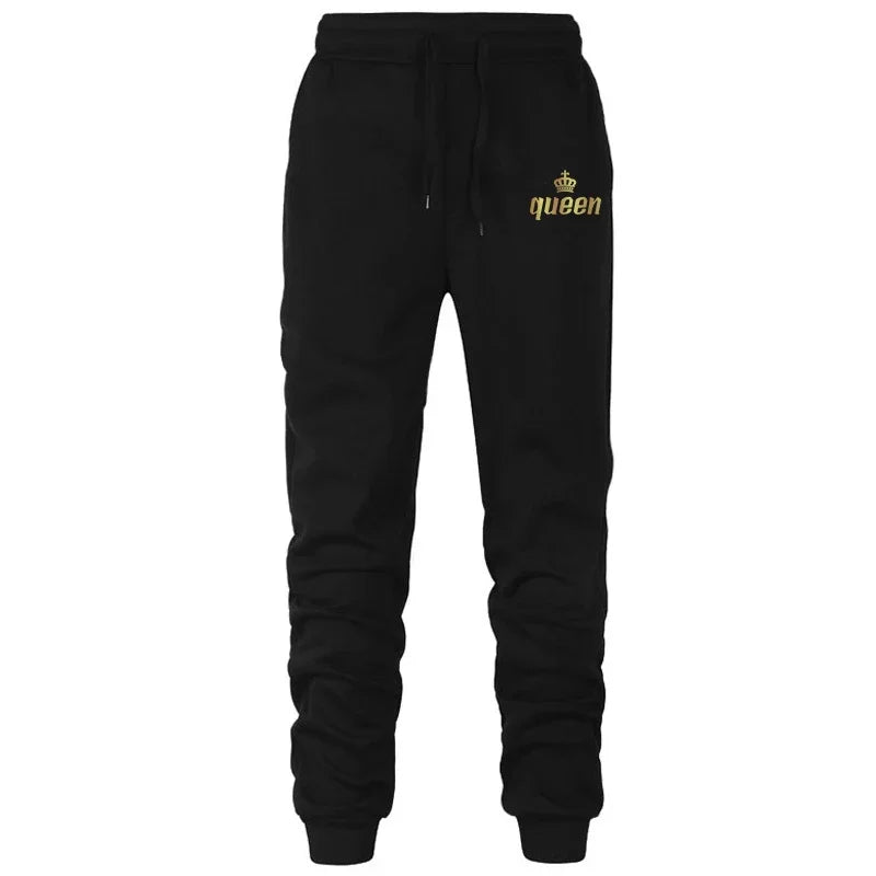 👑 King & Queen Couple Sweatsuit Bundle - 4 Piece Set | His & Hers Matching Hoodie & Jogger Pants - EverHype