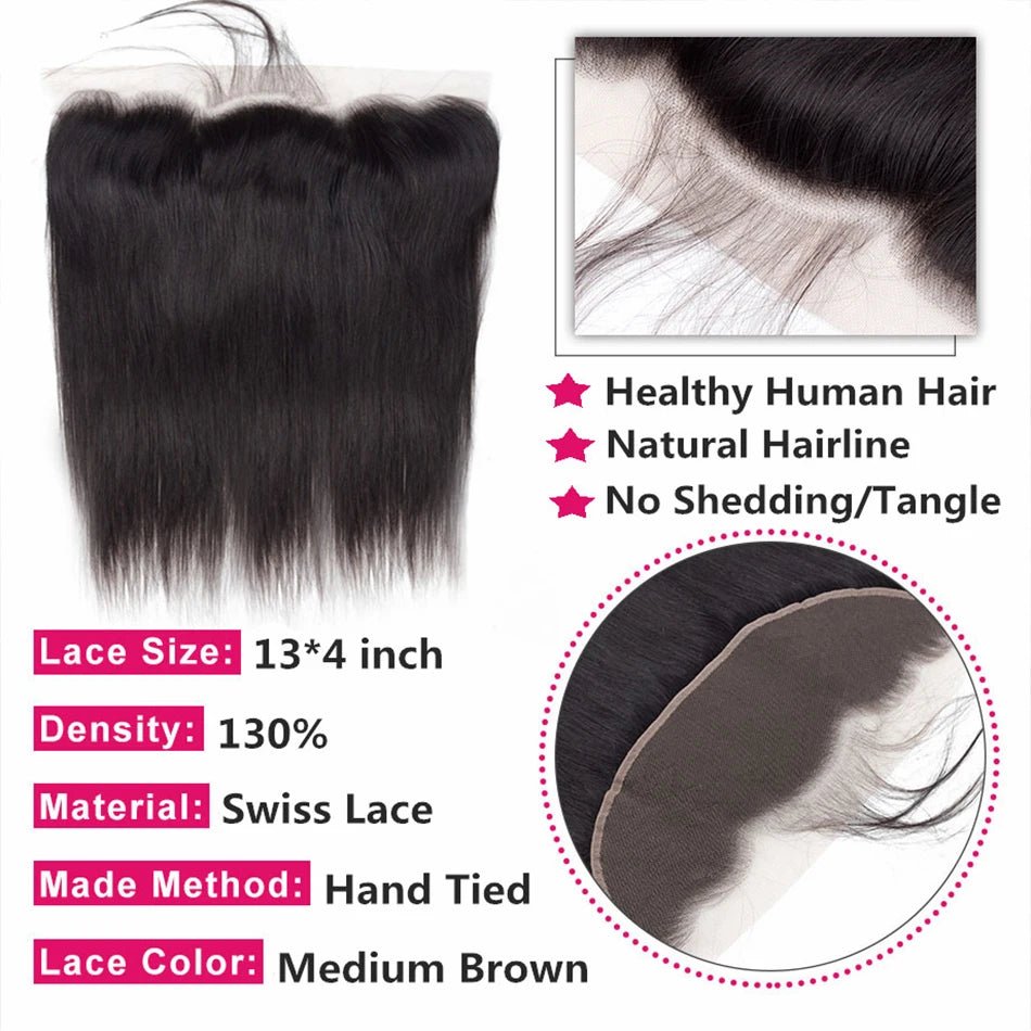 4x4 13x4 Transparent HD Lace Frontal Closure Straight Water Wave Kinky Curly Lace Closure Only 100% Remy Human Hair pre plucked - EverHype