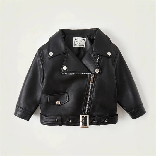 Boys Leather Jacket - Classic PU Outerwear for Kids 2 - 8 Years - EverHype