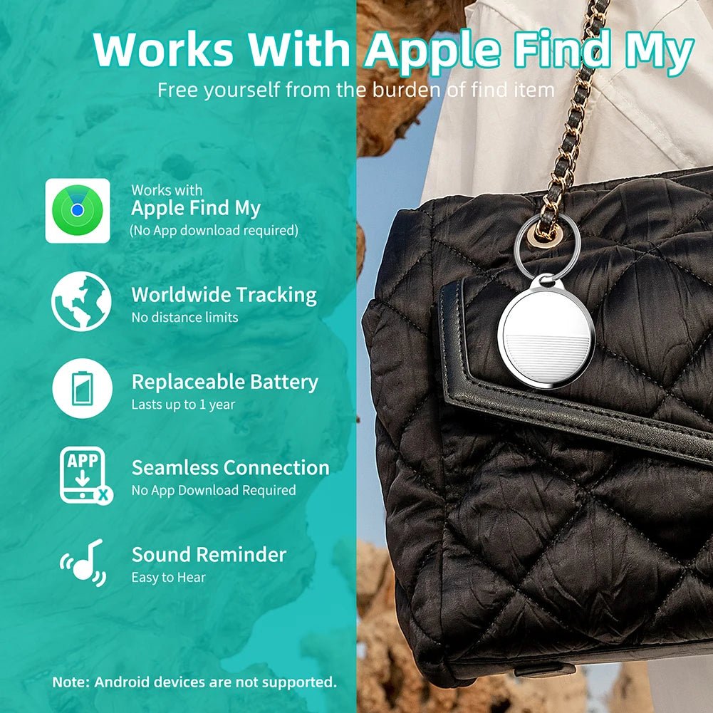 Mini GPS Tracker for Apple iOS Find My App AirTag Child Pet Dog Cat Bike Bag Anti - Lost Smart Bluetooth Tracker 1Pack - EverHype