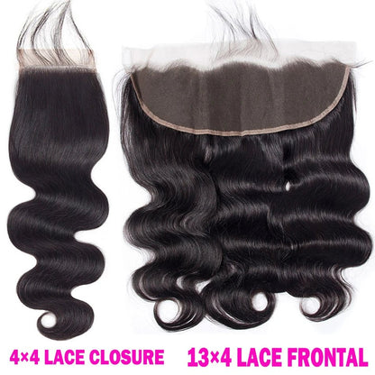 4x4 13x4 Transparent HD Lace Frontal Closure Straight Water Wave Kinky Curly Lace Closure Only 100% Remy Human Hair pre plucked - EverHype