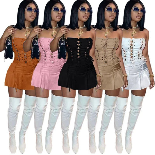 European and American new fashion sexy cutout corn sleeveless dress women - EverHype