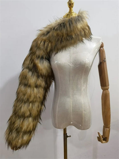 Faux Fur Jacket - Cropped Long Sleeve Coat for Women | Winter Warm Clothes - EverHype