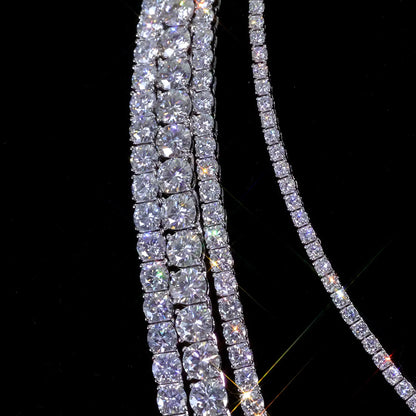 Moissanite Tennis Chain Necklace - 925 Silver Iced Out VVS 2mm - 5mm - EverHype