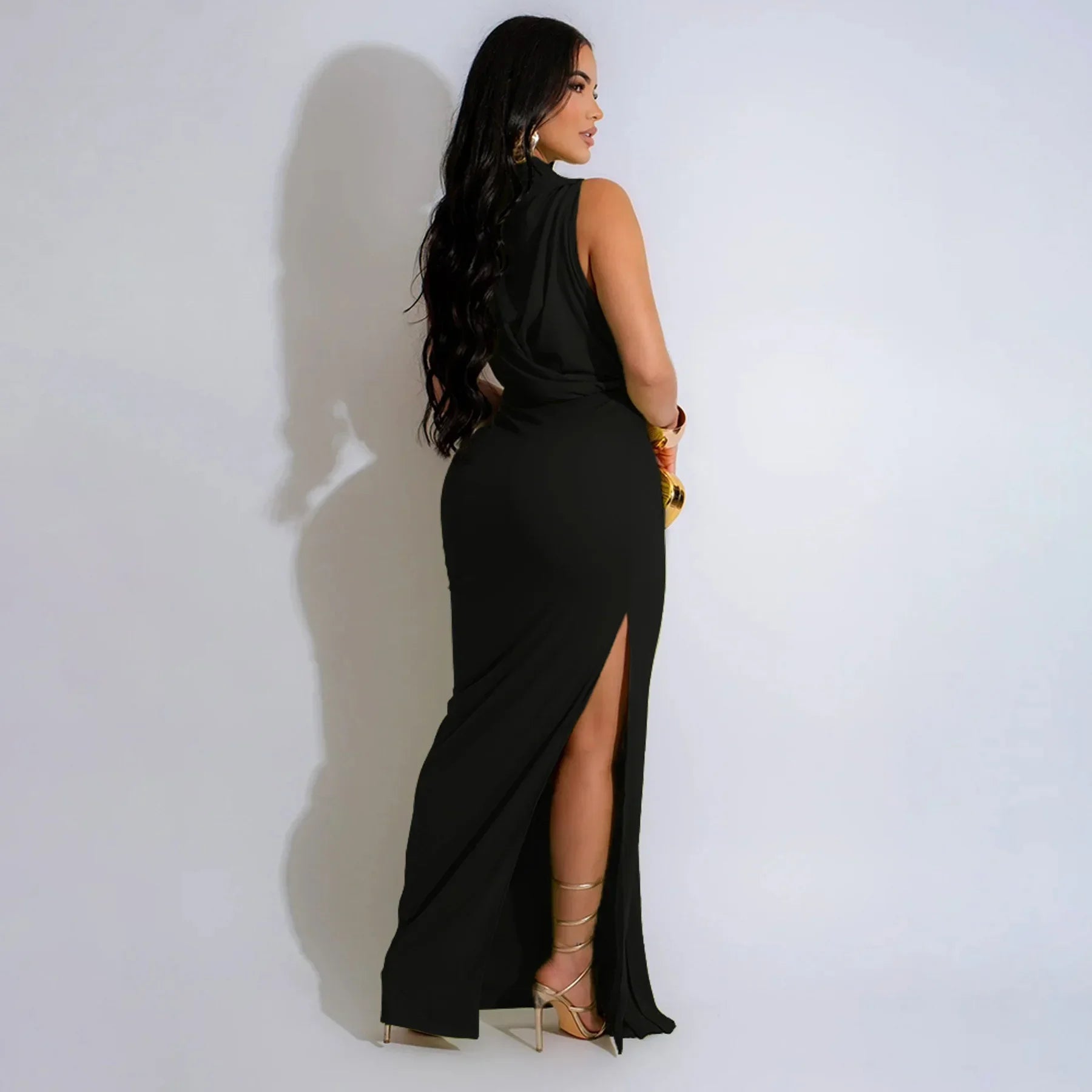 Bodycon Midi Maxi Dress - High Split Ruched Evening Party Dress | Sexy Chic - EverHype