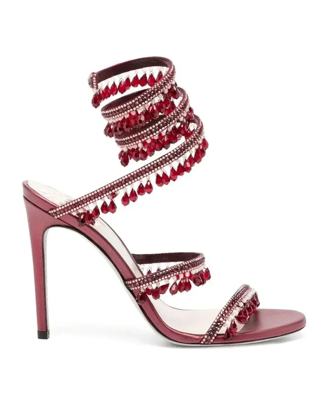 2025 Women's New Fashion Tassel Crystal Shoes Sexy Banquet Party Stiletto High Heels Women's Large Sandals Dance Shoes - EverHype