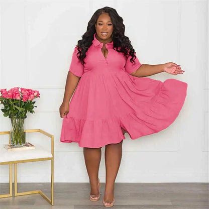 Plus Size Ball Gown Mini Dress - Elegant Casual Summer Dress | EverHype 2026 - EverHype