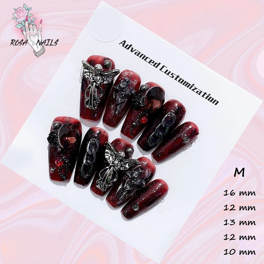 Fake Nails y2k Rainbow Discoloration Effect Handmade Tips Shine Chameleon Flakes Hologram Mirror Manicure Gothic Press on Nails - EverHype