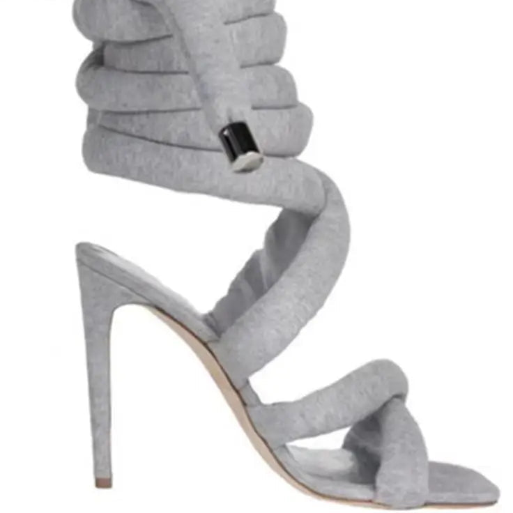 Runway Snake Strap Long Shoes Women's Sandals Summer 2025 Sexy Stiletto Heel Stripper Shoes Star Style Slingback Heeled Sandals - EverHype