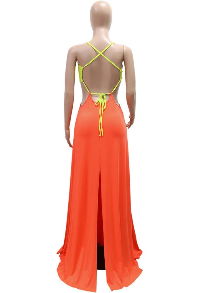 Women's O - Ring Metal Dress - Hollow Out Backless Bandage | Sexy Clubwear - EverHype