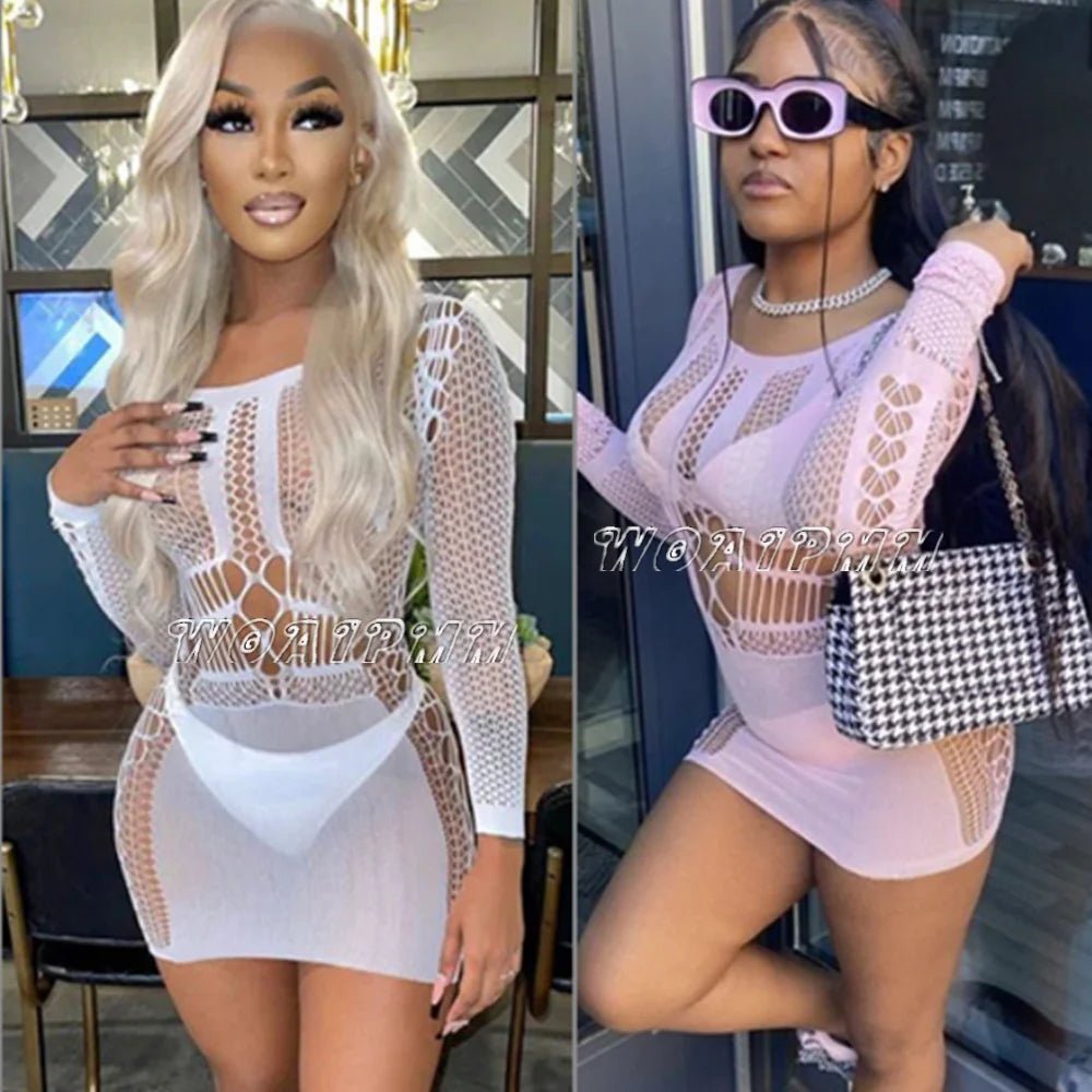 Sexy Fishnet Mini Dress - Bodycon Club Dress | Evening Party Lingerie - EverHype