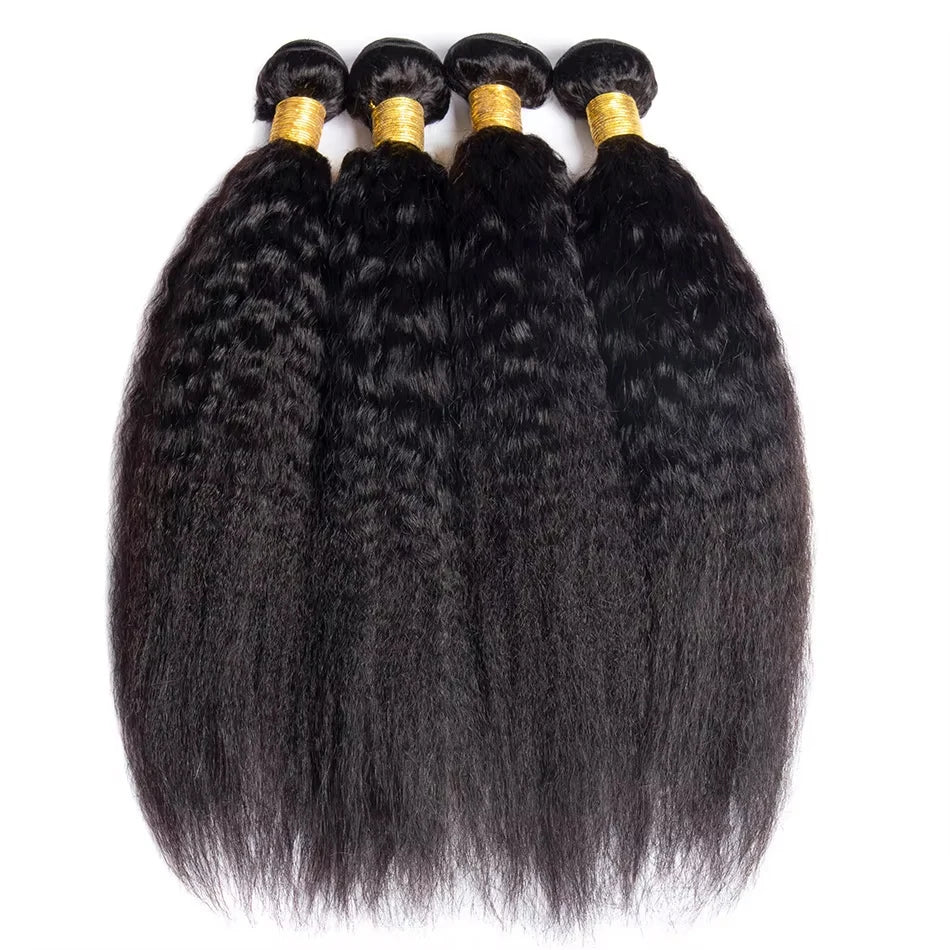 30 32 Kinky Straight Human Hair Bundles 100% Human Hair Bundles Raw Hair Bundle Brazilian Remy Hair Extensions On Sale Clearance - EverHype