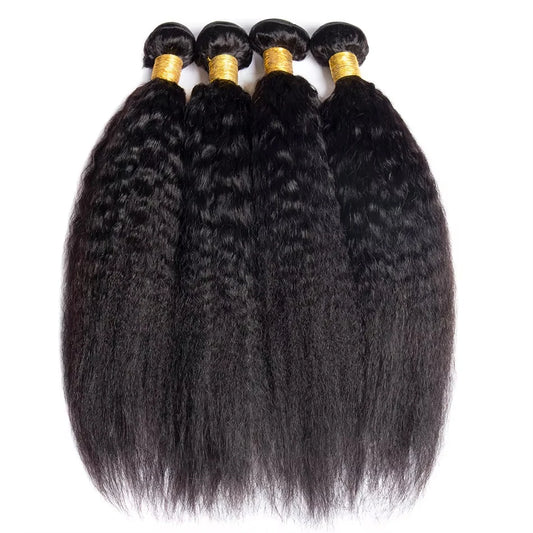 30 32 Kinky Straight Human Hair Bundles 100% Human Hair Bundles Raw Hair Bundle Brazilian Remy Hair Extensions On Sale Clearance - EverHype