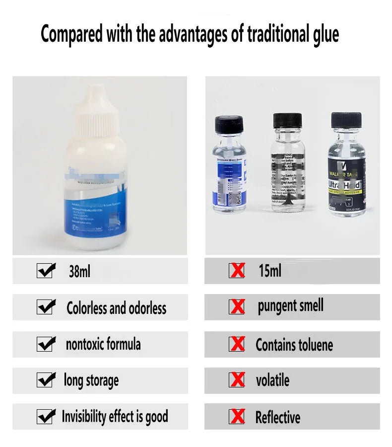 Waterproof Lace Glue and Remover Kit for Wigs Super Hold Hair Bonding Glue Adhesive for Lace Wigs Lace Glue hair wax stick - EverHype