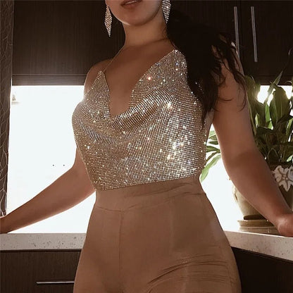 Festival Rhinestone Backless Crop Top - Glitter Party Tank | EverHype 2026 - EverHype