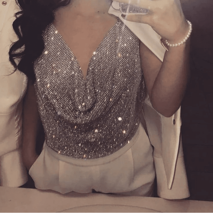 Festival Rhinestone Backless Crop Top - Glitter Party Tank | EverHype 2026 - EverHype